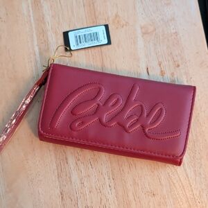 BEBE Embossed Red Wallet Wristlet